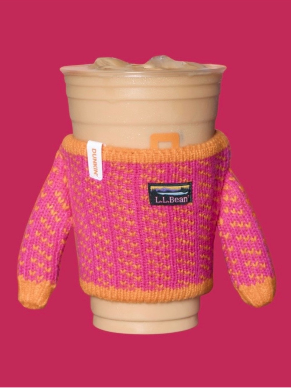 Dunkin’ Donuts x L.L. Bean Pink & Orange Knit Cup Sweater Limited Edition